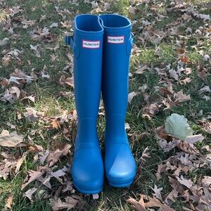 Hunter Blue Waterproof tall rain Boots